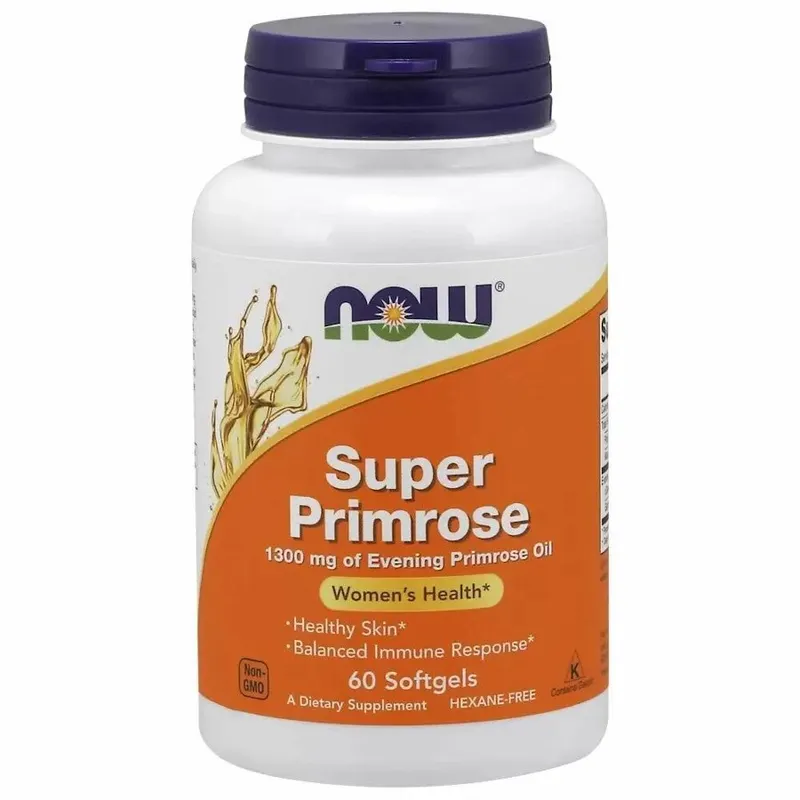 Жирні кислоти NOW Super Primrose 1300 mg, 60 капсул