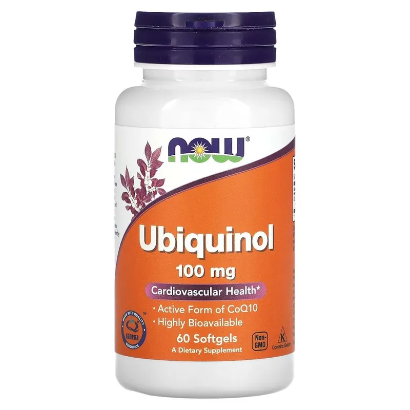 Натуральна добавка NOW Ubiquinol 100 mg, 60 капсул