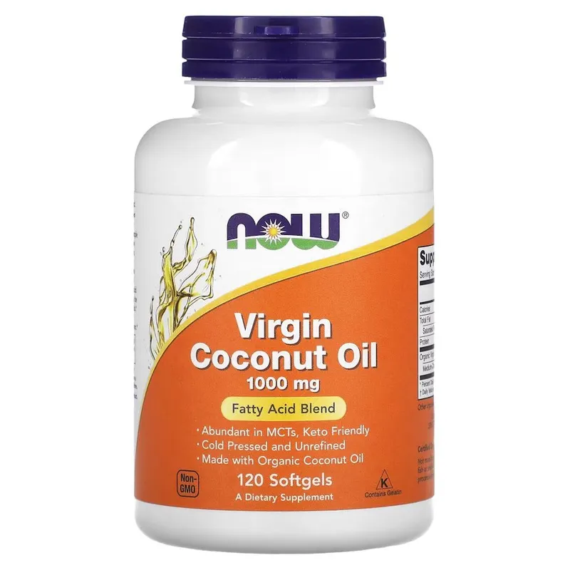 Натуральна добавка NOW Virgin Coconut Oil 1000 mg, 120 капсул