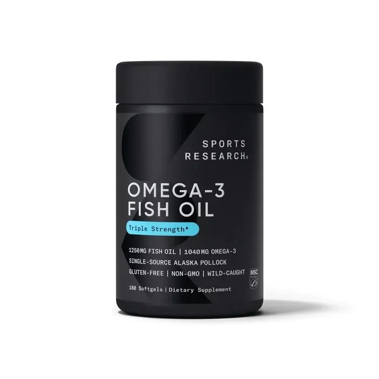 Риб'ячий жир Sports Research Omega-3 Fish Oil 1250 mg Triple Strength, 180 капсул