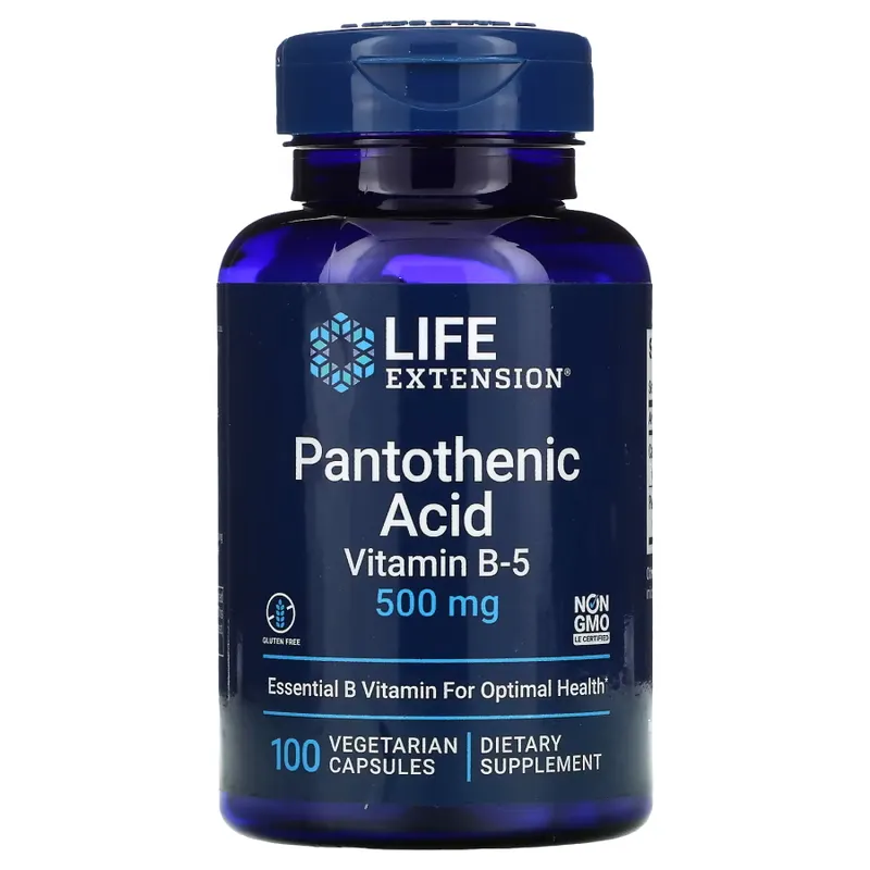 Вітаміни та мінерали Life Extension Pantothenic Acid 500 mg, 100 вегакапсул