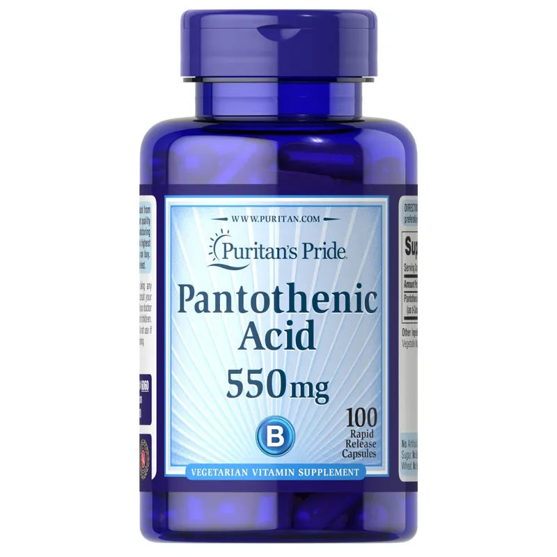 Вітаміни та мінерали Puritan's Pride Pantothenic Acid 550 mg, 100 капсул