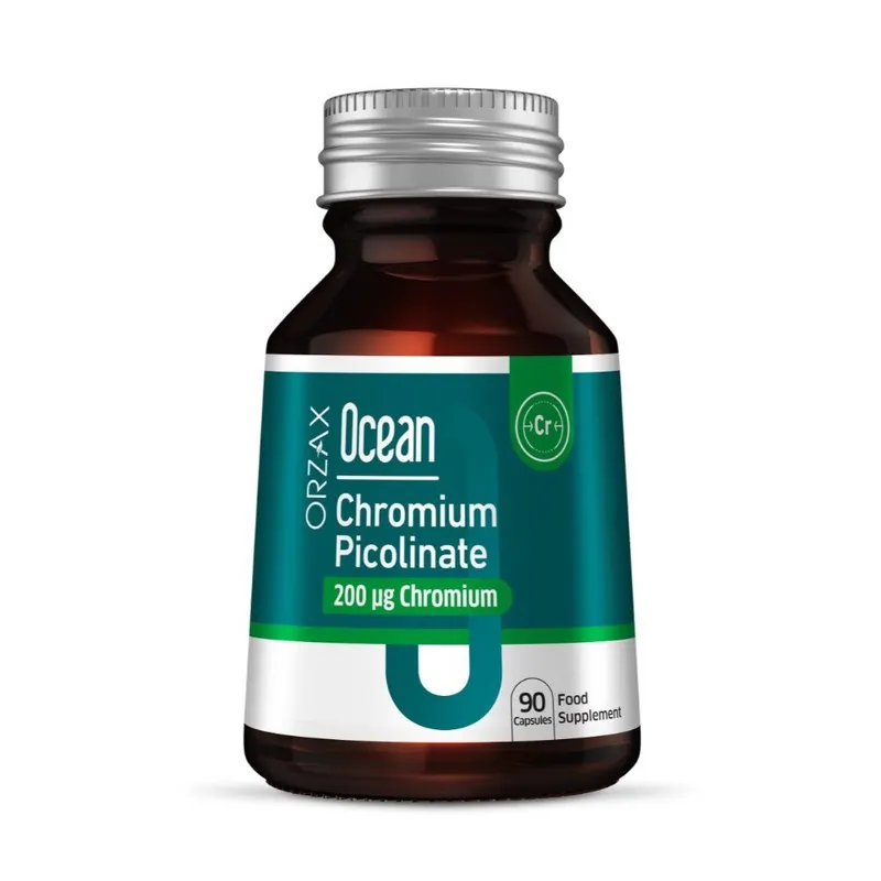 Хром піколінат Orzax Ocean Chromium Picolinate 200 mcg, 90 капсул для підтримкирівня рівня цукру в крові