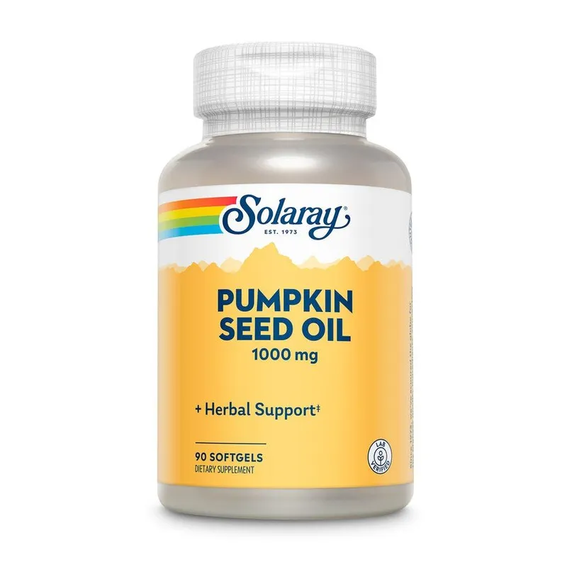 Олія насіння гарбуза Solaray Pumpkin Seed Oil 1000 mg, 90 капсул