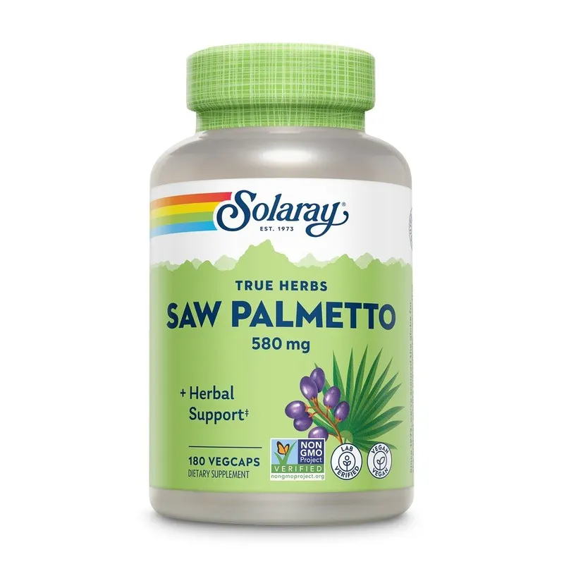Ягоди пальми сереноа Solaray True Herbs Saw Palmetto 580 mg, 180 вегакапсул