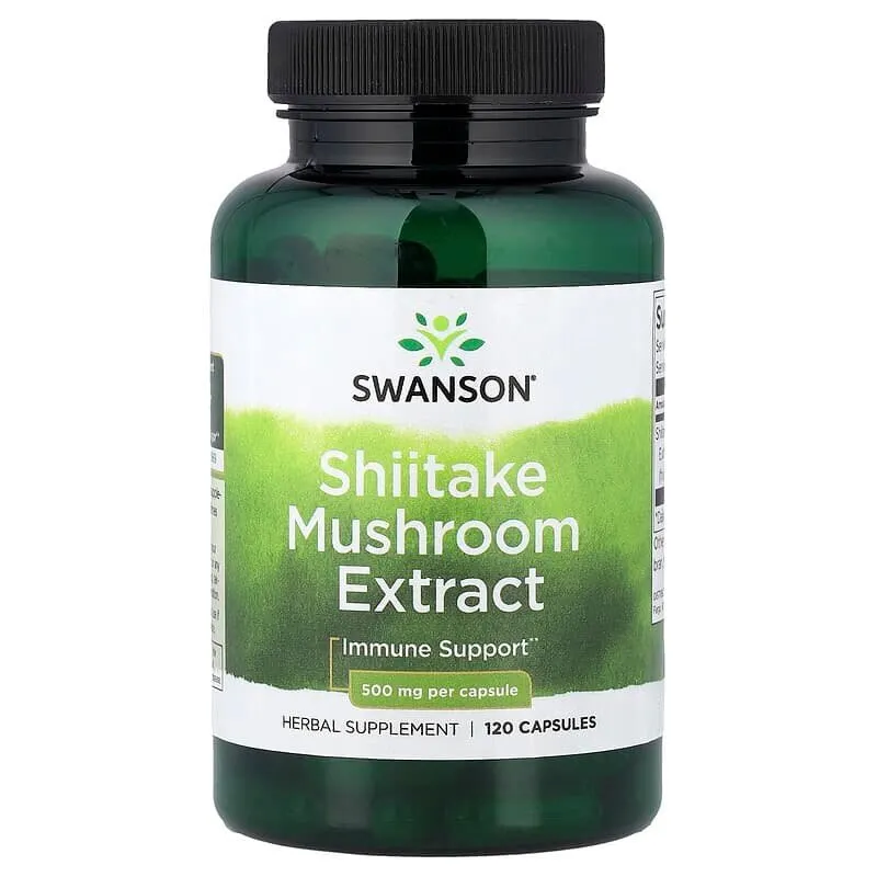 Екстракт шиїтаке Swanson Shiitake Mushroom Extract 500 mg, 120 капсул