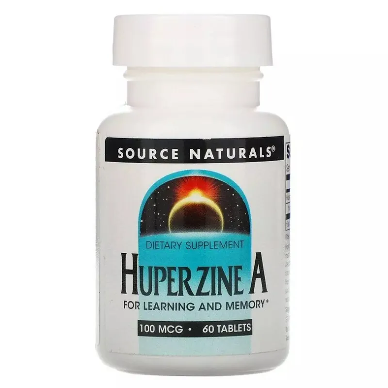 Гуперцин А Source Naturals Huperzine A 100 mcg, 60 таблеток для підтримки ерудиції та пам'яті