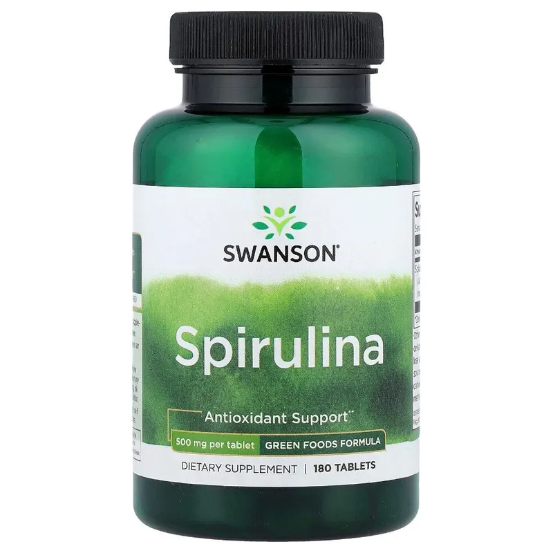 Спіруліна Swanson Spirulina 500 mg, 180 таблеток