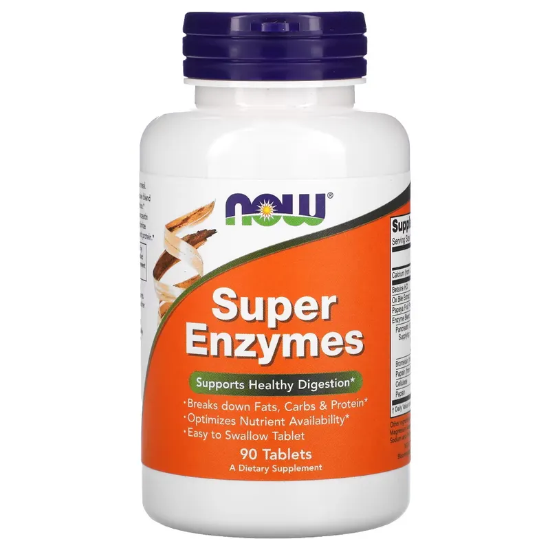 Натуральна добавка NOW Super Enzymes, 90 таблеток