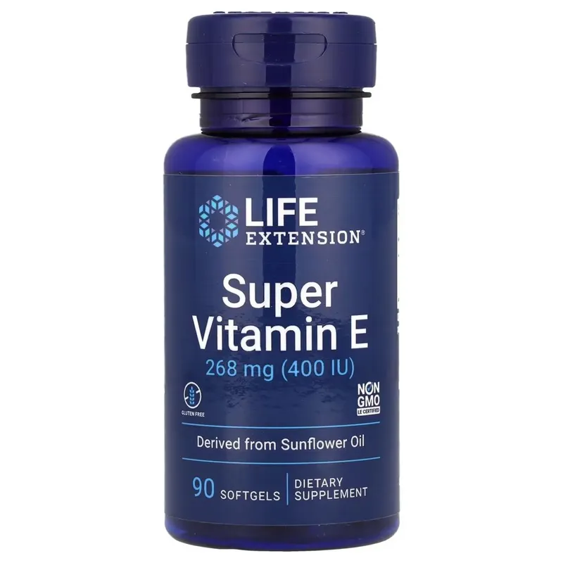 Вітамін Е Life Extension Super Vitamin E 268 mg, 90 капсул для підтримки серця, мозку та імунної системи