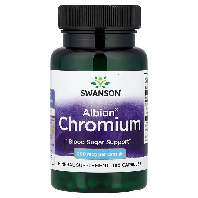 Хром Swanson Chromium Albion 200 mcg, 180 капсул