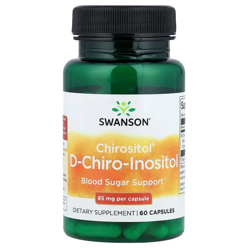 Екстракт ріжкового дерева Swanson Chirositol D-Chiro-Inositol 85 mg, 60 капсул