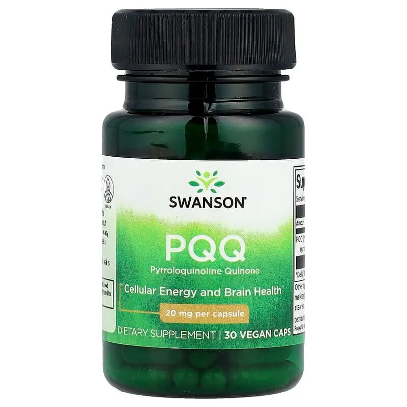 Натуральна добавка Swanson PQQ 20 mg (Pyrroloquinoline Quinone), 30 вегакапсул