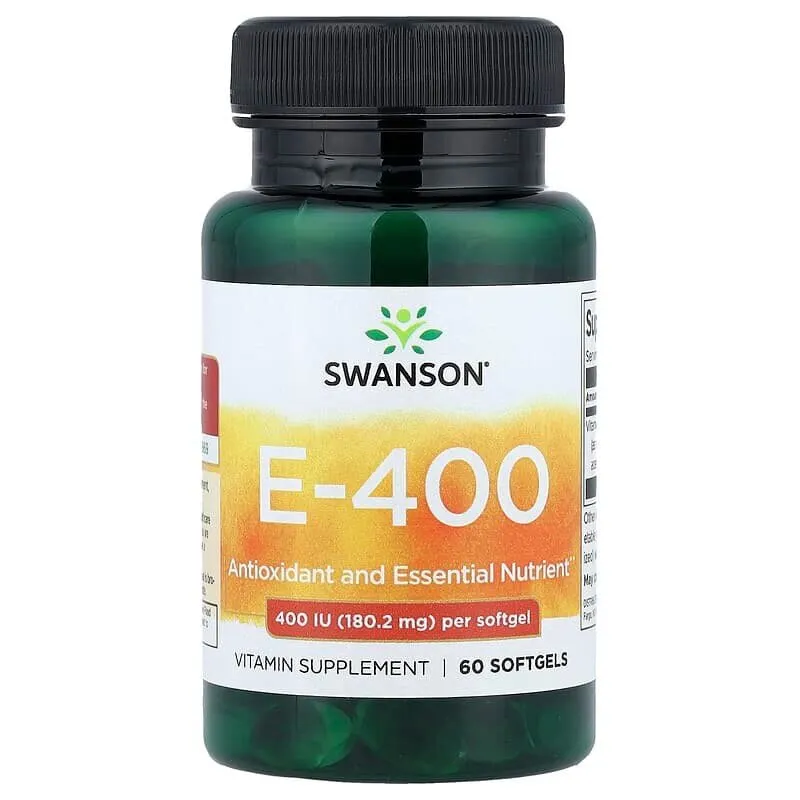 Вітаміни та мінерали Swanson Vitamin E 400 IU (180 mg), 60 капсул