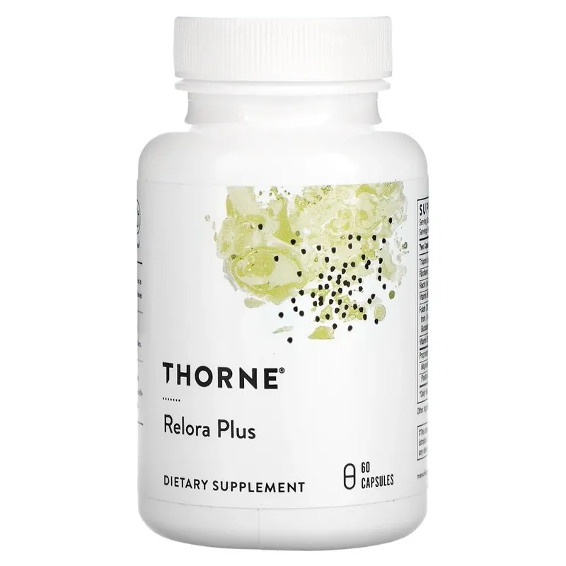 Суміш рослинних екстрактів Thorne Relora Plus, 60 капсул для заспокоєння