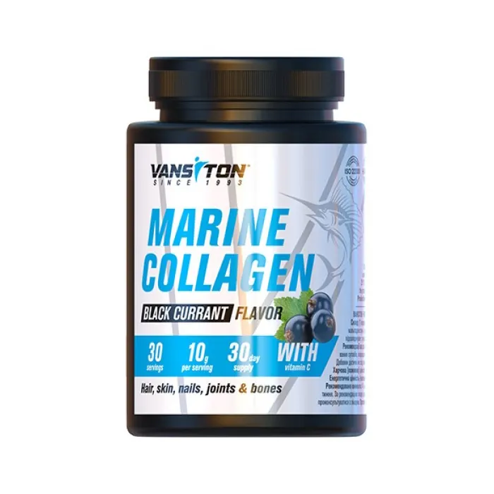 Морський колаген Vansiton Marine Collagen, 300 грам - Чорна смородина для шкіри, волосся та нігтів