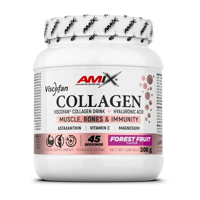 Бичачі колагенові пептиди AMIX Collagen Viscofan, 300 грам - Лісові фрукти