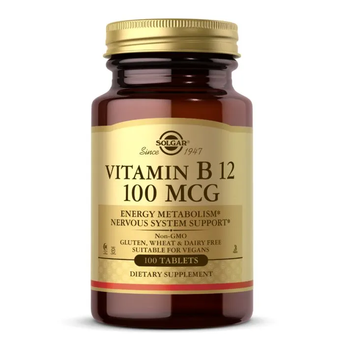 Вітаміни та мінерали Solgar Vitamin B12 100 mcg, 100 таблеток