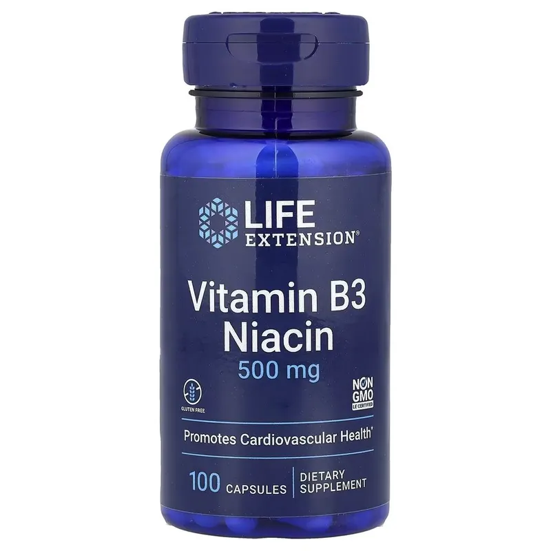 Ніацин Life Extension Vitamin B3 Niacin, 100 капсул