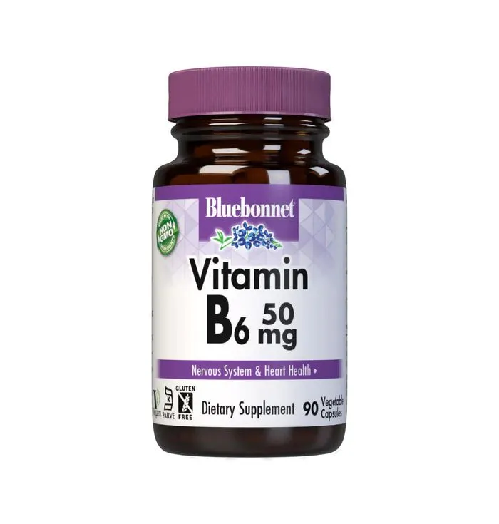 Піридоксин гідрохлорид Bluebonnet Nutrition Vitamin B6 50 mg, 90 вегакапсул