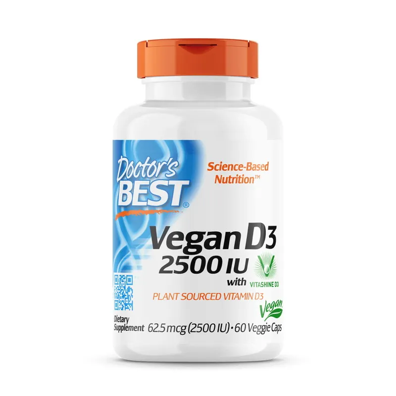 Вітаміни та мінерали Doctor's Best Vitamin D3 2500 IU with Vitashine D3, 60 вегакапсул