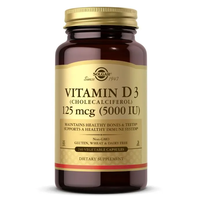 Вітаміни та мінерали Solgar Vitamin D3 125 mcg, 240 вегакапсул