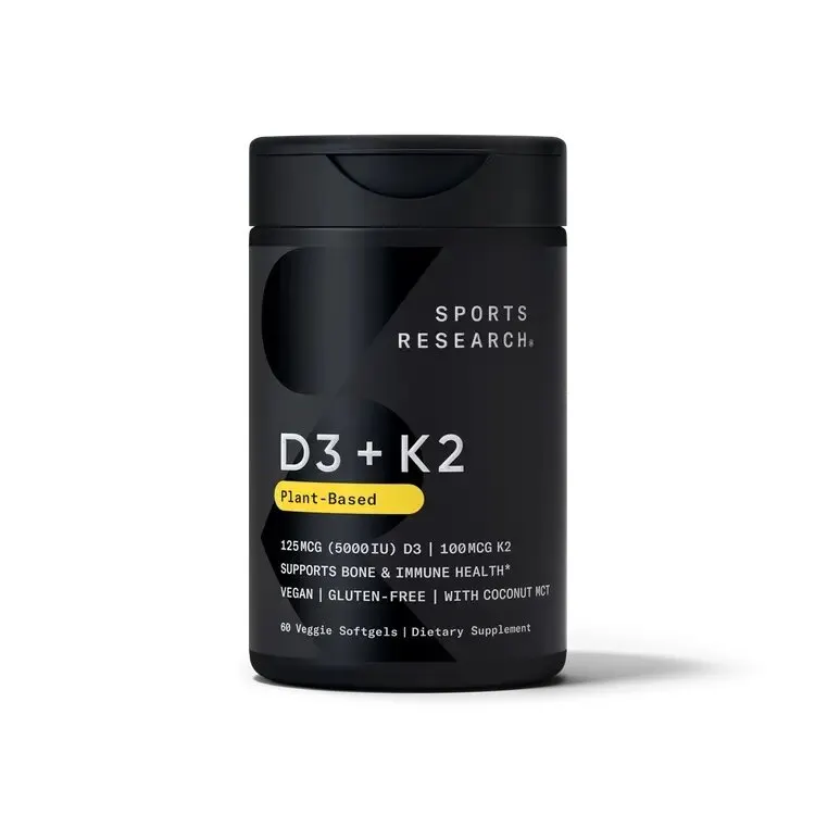 Вітаміни та мінерали Sports Research Vitamin D3 + K2 5000 IU/100 mcg, 60 капсул