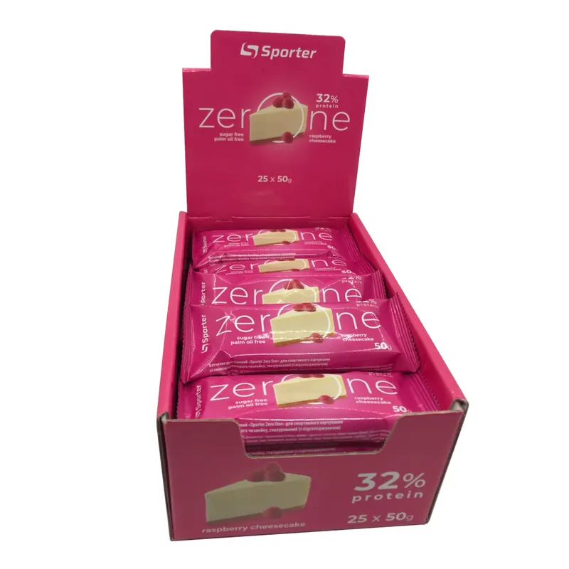 Батончик Sporter Zero One, 25*50 грам - Малиновий чизкейк