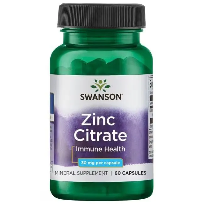 Цитрату цинку Swanson Zinc Citrate 30 mg, 60 капсул для підтримки зору та імунітету